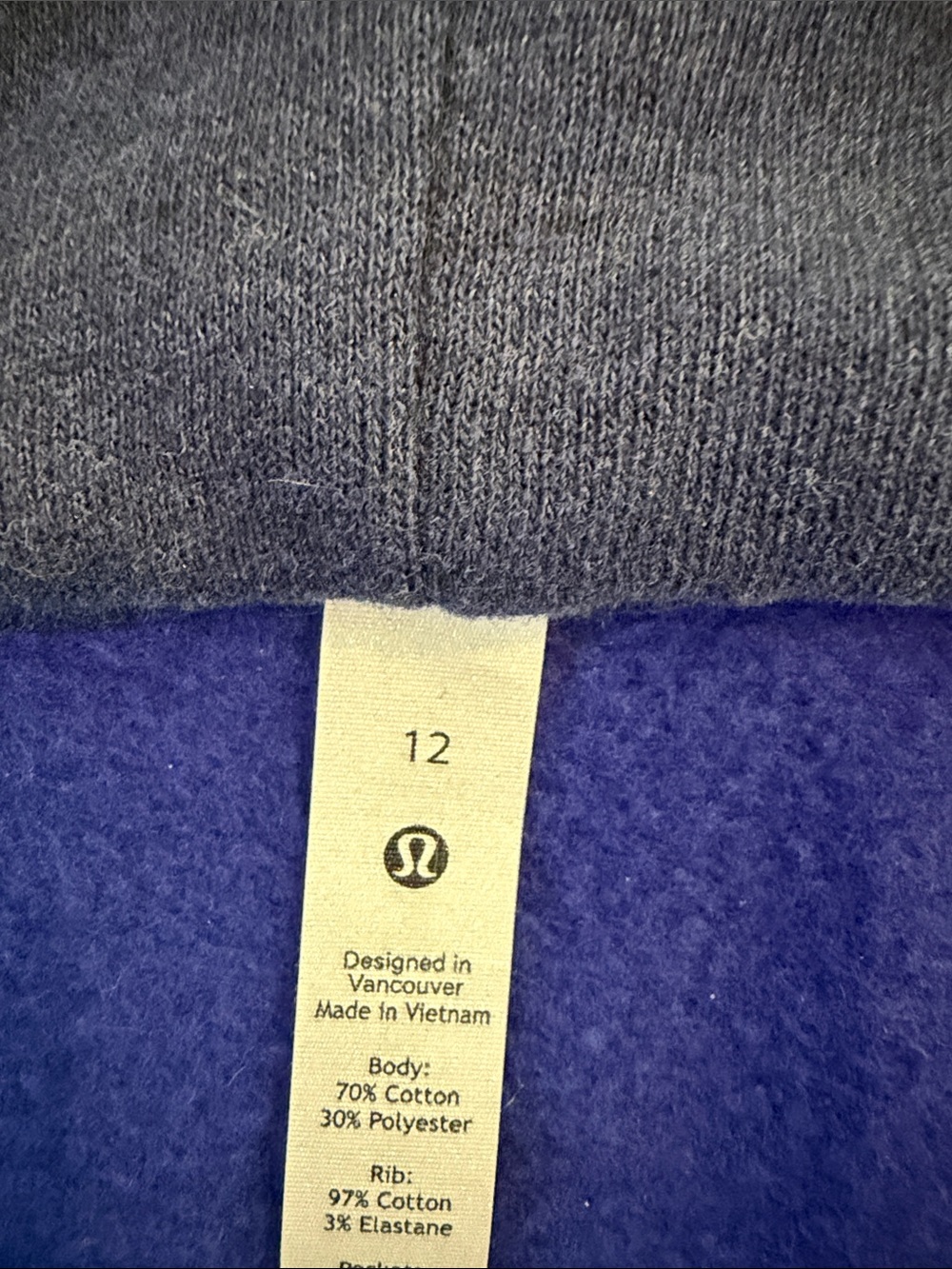 lululemon athletica Navy Full-Zip Hooded Scuba Sweatshirt - Picture 6 of 8